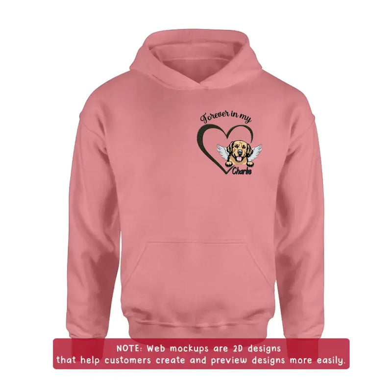 Personalized Dog Embroidered T-shirt/Sweater/Hoodie - Memorial Gift Idea For Dog Lover - Forever In My