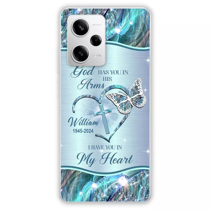 Custom Personalized Memorial Phone Case - Memorial Gift For Family Member - God Has You In His Arms I Have You In My Heart - Case For Xiaomi/ Oppo/ Huawei