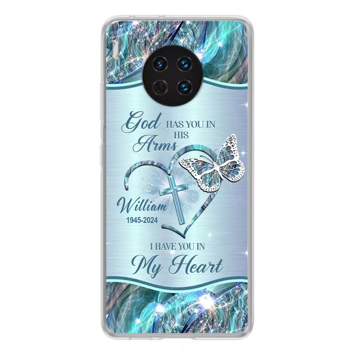 Custom Personalized Memorial Phone Case - Memorial Gift For Family Member - God Has You In His Arms I Have You In My Heart - Case For Xiaomi/ Oppo/ Huawei