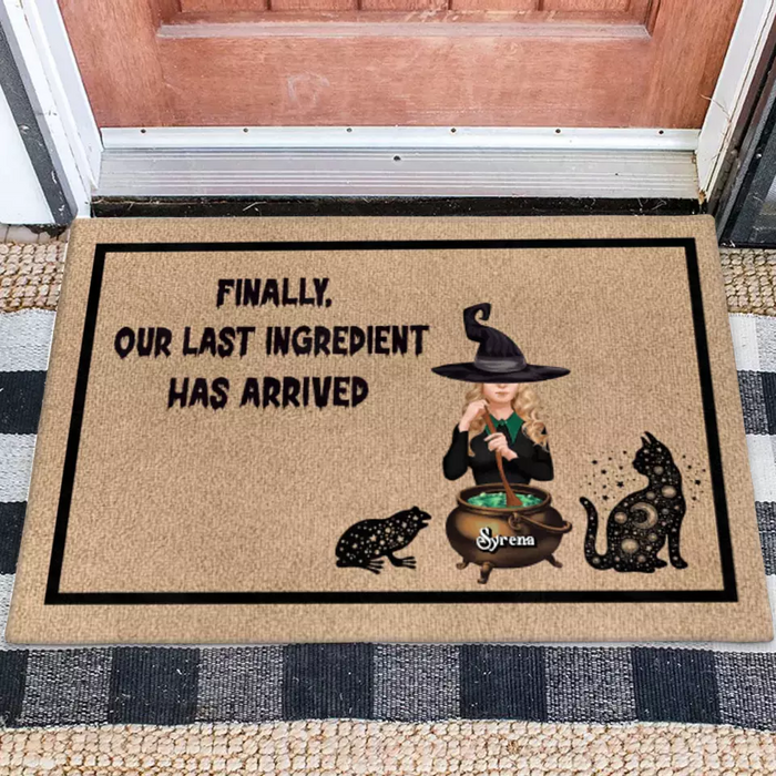 Custom Personalized Witch Doormat - Halloween Gift Idea - Finally, Our Last Ingredient Has Arrived