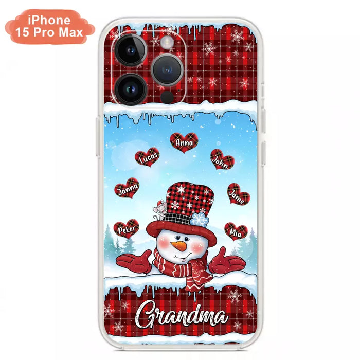 Custom Personalized Grandma Children Phone Case - Christmas Gift For Grandma/ Mom - Upto 7 Kids - Case For iPhone/ Samsung