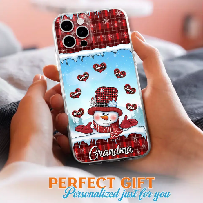 Custom Personalized Grandma Children Phone Case - Christmas Gift For Grandma/ Mom - Upto 7 Kids - Case For iPhone/ Samsung