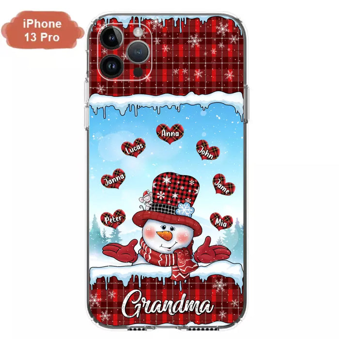 Custom Personalized Grandma Children Phone Case - Christmas Gift For Grandma/ Mom - Upto 7 Kids - Case For iPhone/ Samsung