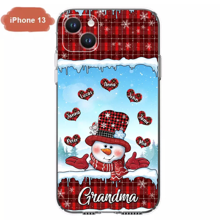 Custom Personalized Grandma Children Phone Case - Christmas Gift For Grandma/ Mom - Upto 7 Kids - Case For iPhone/ Samsung