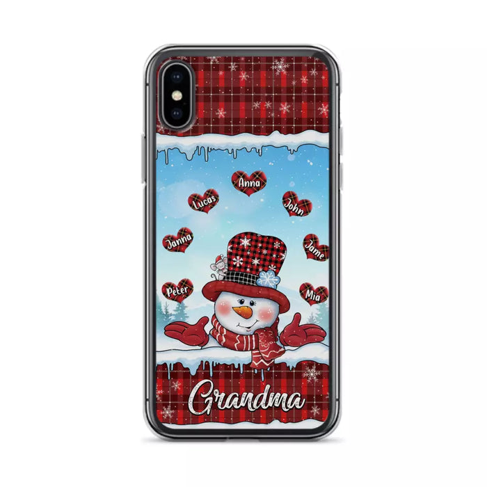 Custom Personalized Grandma Children Phone Case - Christmas Gift For Grandma/ Mom - Upto 7 Kids - Case For iPhone/ Samsung