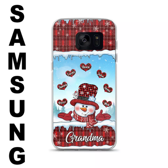 Custom Personalized Grandma Children Phone Case - Christmas Gift For Grandma/ Mom - Upto 7 Kids - Case For iPhone/ Samsung