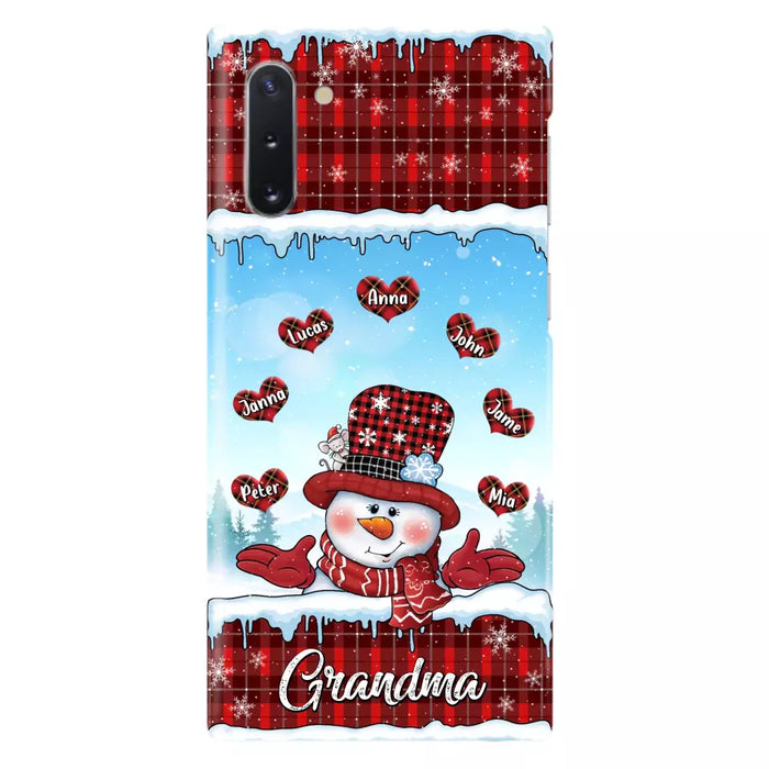 Custom Personalized Grandma Children Phone Case - Christmas Gift For Grandma/ Mom - Upto 7 Kids - Case For iPhone/ Samsung