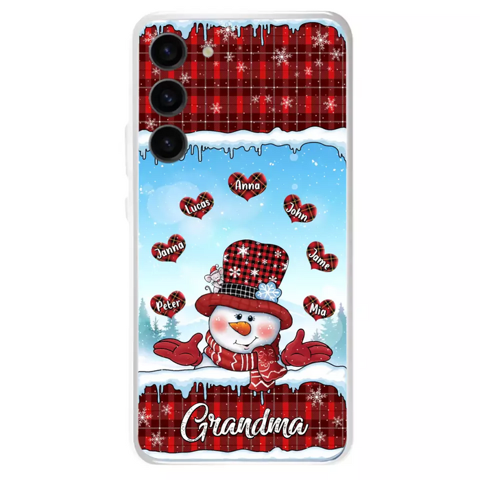 Custom Personalized Grandma Children Phone Case - Christmas Gift For Grandma/ Mom - Upto 7 Kids - Case For iPhone/ Samsung