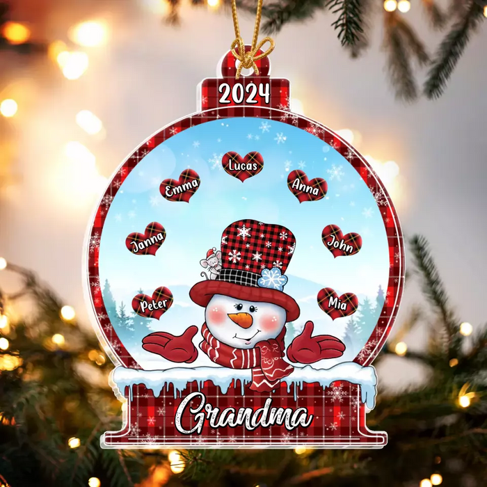 Custom Personalized Grandma Acrylic Ornament - Christmas Gift Idea For Grandma/ Mom - Upto 7 Kids