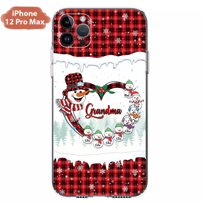 Custom Personalized Christmas Grandma Children Phone Case - Gift For Grandma/ Mom - Upto 8 Kids - Case For iPhone/ Samsung