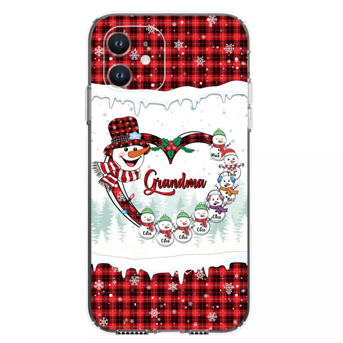 Custom Personalized Christmas Grandma Children Phone Case - Gift For Grandma/ Mom - Upto 8 Kids - Case For iPhone/ Samsung