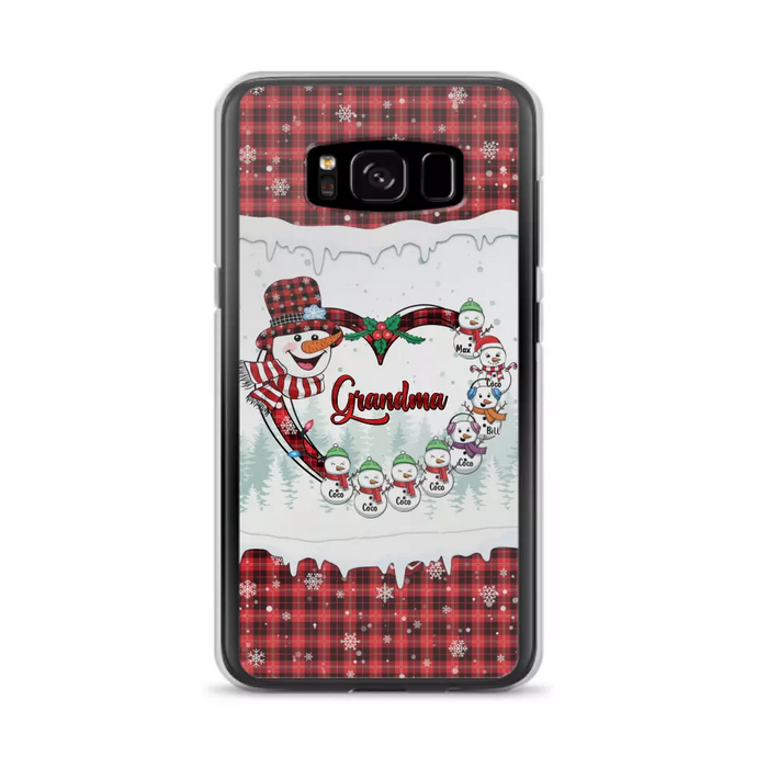 Custom Personalized Christmas Grandma Children Phone Case - Gift For Grandma/ Mom - Upto 8 Kids - Case For iPhone/ Samsung