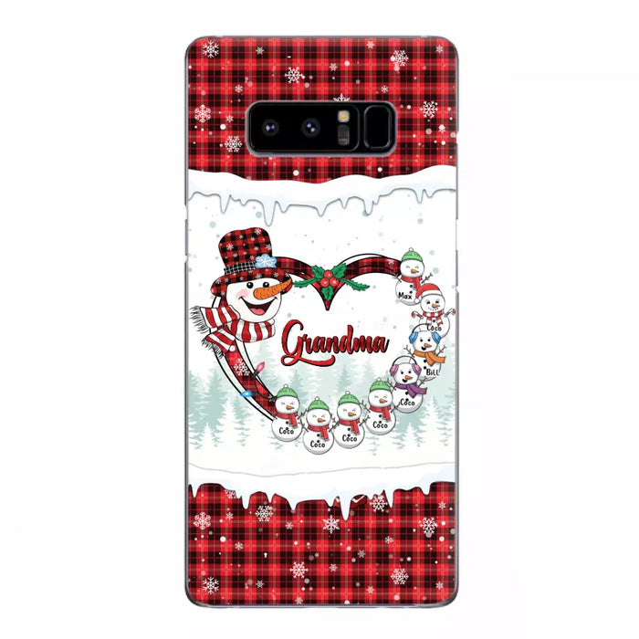 Custom Personalized Christmas Grandma Children Phone Case - Gift For Grandma/ Mom - Upto 8 Kids - Case For iPhone/ Samsung