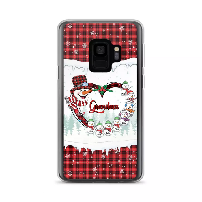 Custom Personalized Christmas Grandma Children Phone Case - Gift For Grandma/ Mom - Upto 8 Kids - Case For iPhone/ Samsung