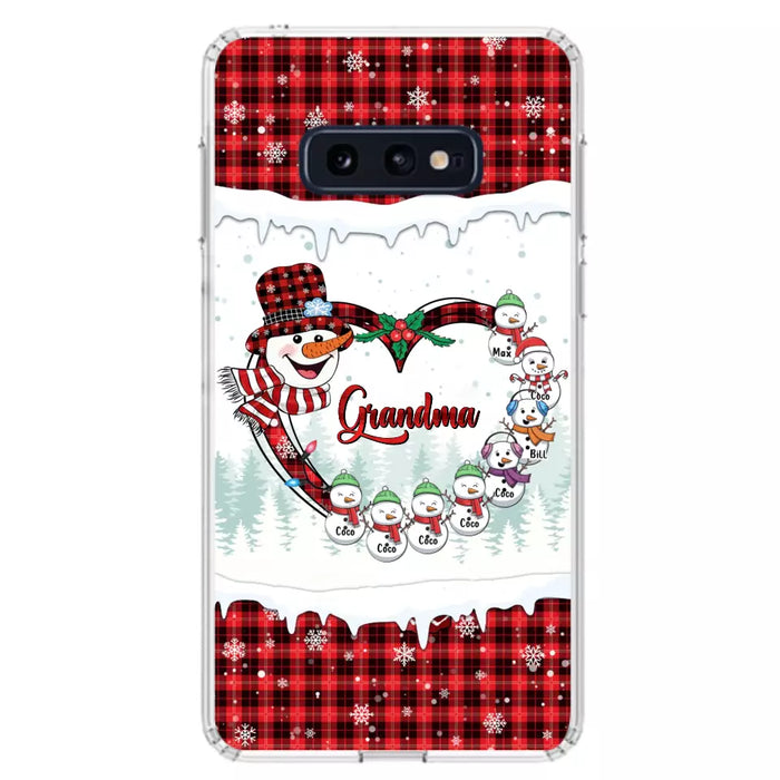 Custom Personalized Christmas Grandma Children Phone Case - Gift For Grandma/ Mom - Upto 8 Kids - Case For iPhone/ Samsung