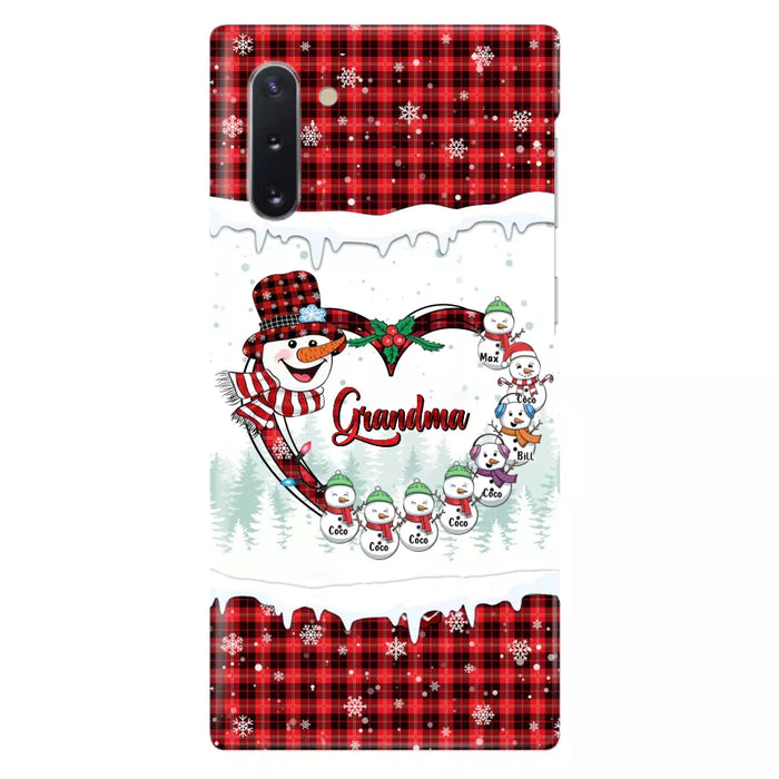 Custom Personalized Christmas Grandma Children Phone Case - Gift For Grandma/ Mom - Upto 8 Kids - Case For iPhone/ Samsung