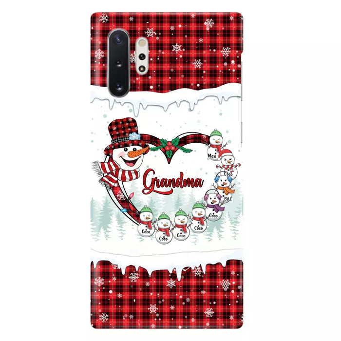 Custom Personalized Christmas Grandma Children Phone Case - Gift For Grandma/ Mom - Upto 8 Kids - Case For iPhone/ Samsung