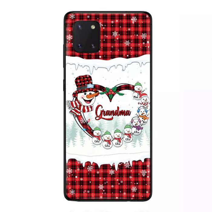 Custom Personalized Christmas Grandma Children Phone Case - Gift For Grandma/ Mom - Upto 8 Kids - Case For iPhone/ Samsung