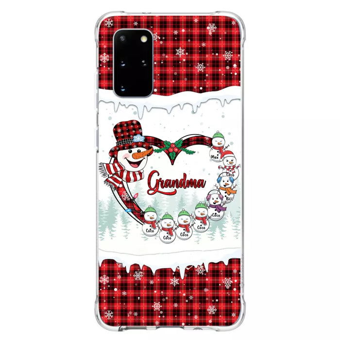 Custom Personalized Christmas Grandma Children Phone Case - Gift For Grandma/ Mom - Upto 8 Kids - Case For iPhone/ Samsung