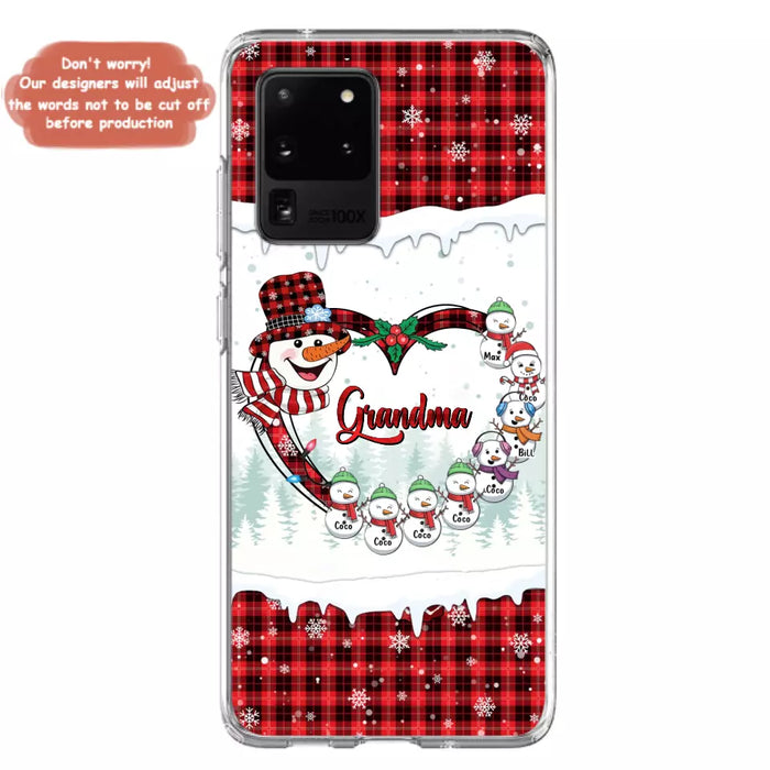 Custom Personalized Christmas Grandma Children Phone Case - Gift For Grandma/ Mom - Upto 8 Kids - Case For iPhone/ Samsung