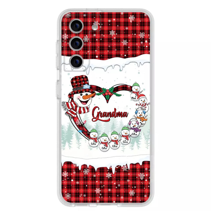 Custom Personalized Christmas Grandma Children Phone Case - Gift For Grandma/ Mom - Upto 8 Kids - Case For iPhone/ Samsung