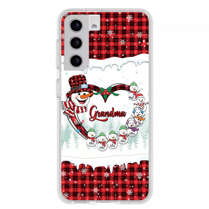 Custom Personalized Christmas Grandma Children Phone Case - Gift For Grandma/ Mom - Upto 8 Kids - Case For iPhone/ Samsung