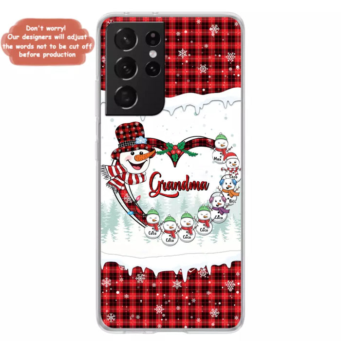 Custom Personalized Christmas Grandma Children Phone Case - Gift For Grandma/ Mom - Upto 8 Kids - Case For iPhone/ Samsung