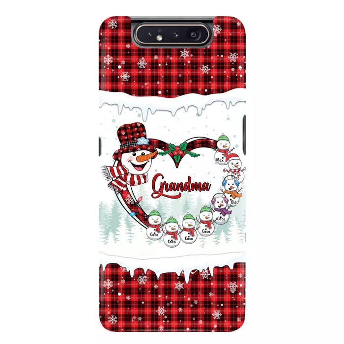 Custom Personalized Christmas Grandma Children Phone Case - Gift For Grandma/ Mom - Upto 8 Kids - Case For iPhone/ Samsung