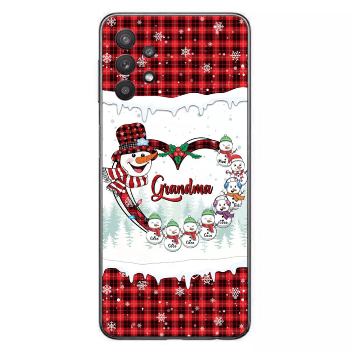 Custom Personalized Christmas Grandma Children Phone Case - Gift For Grandma/ Mom - Upto 8 Kids - Case For iPhone/ Samsung