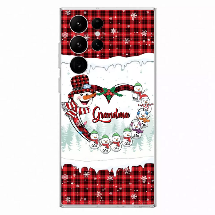 Custom Personalized Christmas Grandma Children Phone Case - Gift For Grandma/ Mom - Upto 8 Kids - Case For iPhone/ Samsung