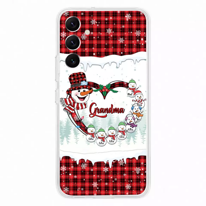 Custom Personalized Christmas Grandma Children Phone Case - Gift For Grandma/ Mom - Upto 8 Kids - Case For iPhone/ Samsung