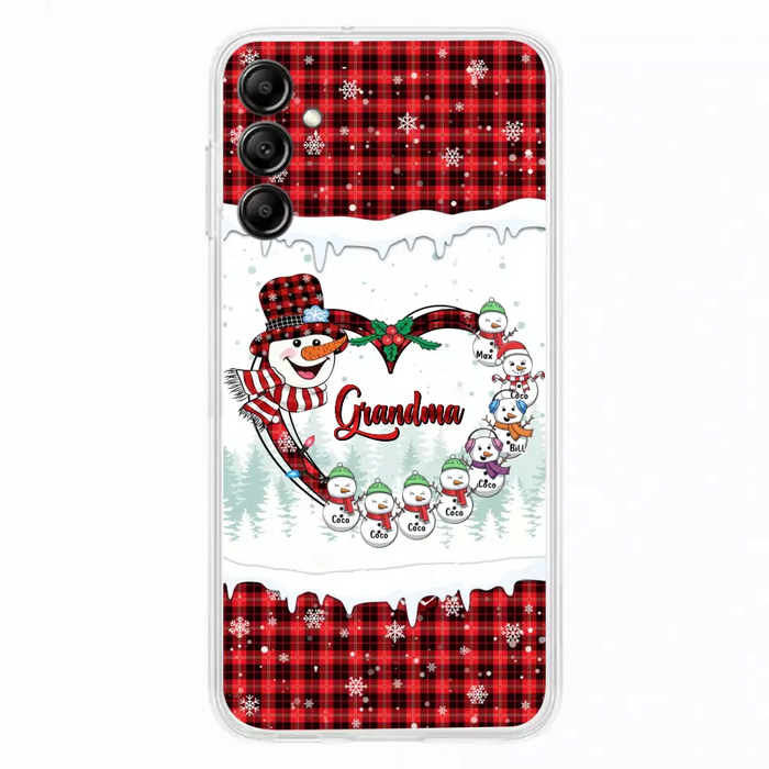 Custom Personalized Christmas Grandma Children Phone Case - Gift For Grandma/ Mom - Upto 8 Kids - Case For iPhone/ Samsung