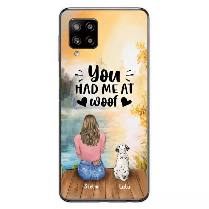 Custom Personalized Dog Mom Phone Case - Gifts For Dog Lovers With Upto 4 Dogs - You Had Me At Woof - Case For iPhone, Samsung