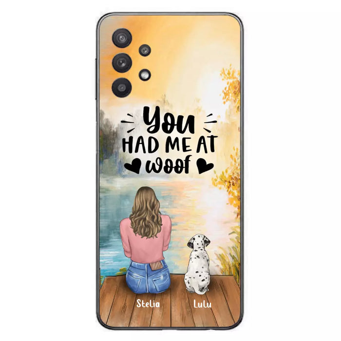 Custom Personalized Dog Mom Phone Case - Gifts For Dog Lovers With Upto 4 Dogs - You Had Me At Woof - Case For iPhone, Samsung