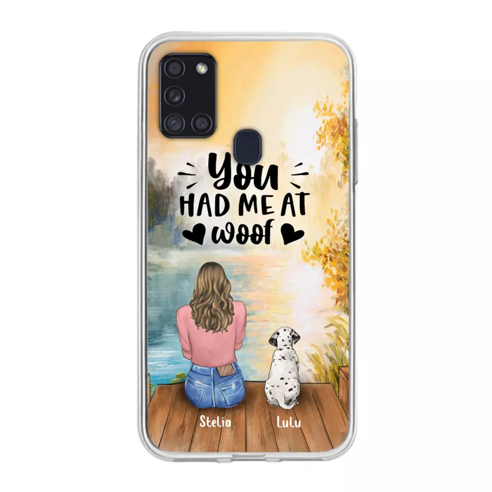 Custom Personalized Dog Mom Phone Case - Gifts For Dog Lovers With Upto 4 Dogs - You Had Me At Woof - Case For iPhone, Samsung