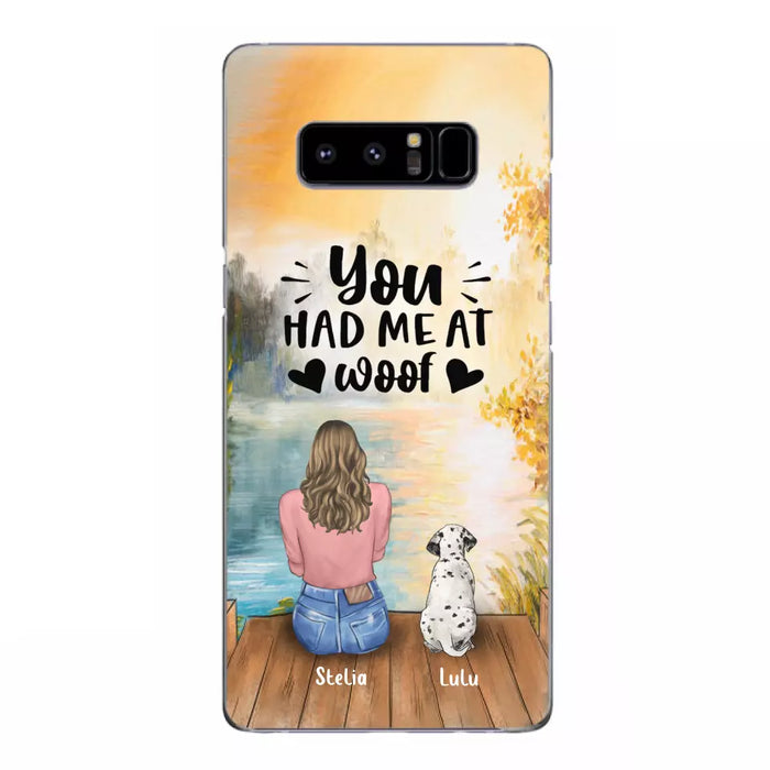 Custom Personalized Dog Mom Phone Case - Gifts For Dog Lovers With Upto 4 Dogs - You Had Me At Woof - Case For iPhone, Samsung