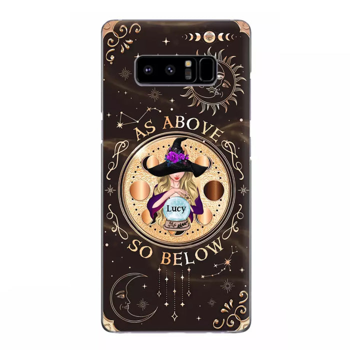 Custom Personalized Witch Phone Case - Gift Idea For Halloween Day - As Above So Below - Case For iPhone/Samsung