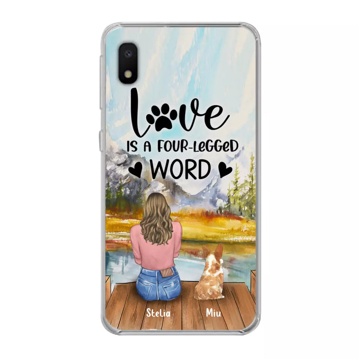 Custom Personalized Pet Mom/Pet Dad Phone Case - Gifts For Pet Lovers With Upto 4 Pets - Love Is A Four-Legged Word