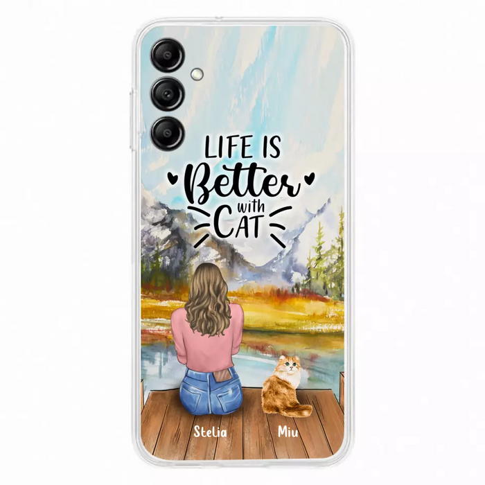 Custom Personalized Cat Mom Phone Case - Gifts For Cat Lovers With Upto 4 Cats - You Had Me At Meow - Case For iPhone, Samsung And Xiaomi