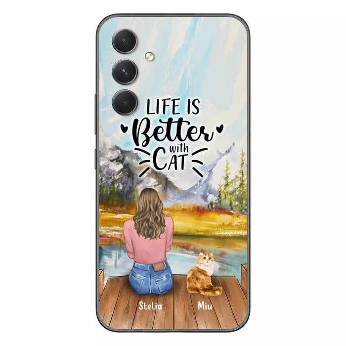 Custom Personalized Cat Mom Phone Case - Gifts For Cat Lovers With Upto 4 Cats - You Had Me At Meow - Case For iPhone, Samsung And Xiaomi