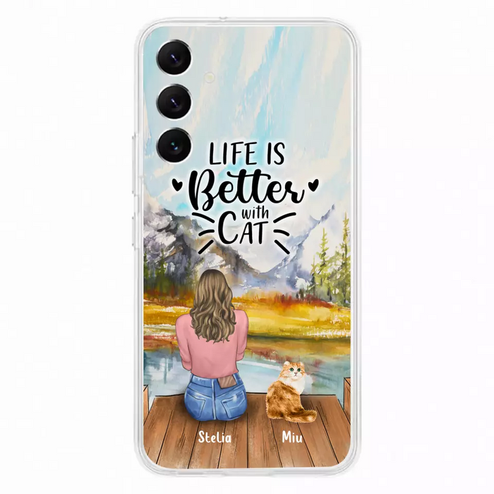 Custom Personalized Cat Mom Phone Case - Gifts For Cat Lovers With Upto 4 Cats - You Had Me At Meow - Case For iPhone, Samsung And Xiaomi