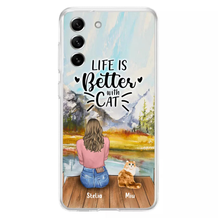 Custom Personalized Cat Mom Phone Case - Gifts For Cat Lovers With Upto 4 Cats - You Had Me At Meow - Case For iPhone, Samsung And Xiaomi