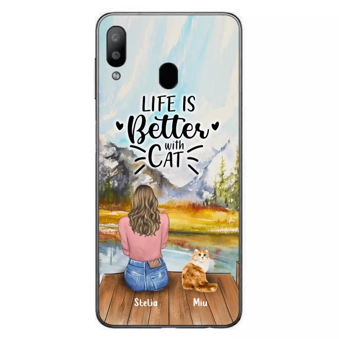 Custom Personalized Cat Mom Phone Case - Gifts For Cat Lovers With Upto 4 Cats - You Had Me At Meow - Case For iPhone, Samsung And Xiaomi