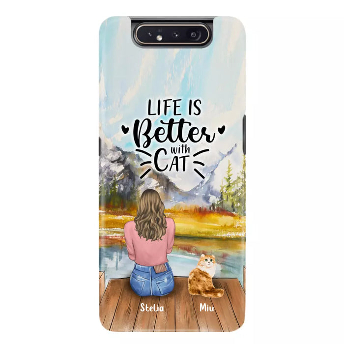 Custom Personalized Cat Mom Phone Case - Gifts For Cat Lovers With Upto 4 Cats - You Had Me At Meow - Case For iPhone, Samsung And Xiaomi