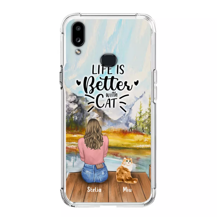 Custom Personalized Cat Mom Phone Case - Gifts For Cat Lovers With Upto 4 Cats - You Had Me At Meow - Case For iPhone, Samsung And Xiaomi