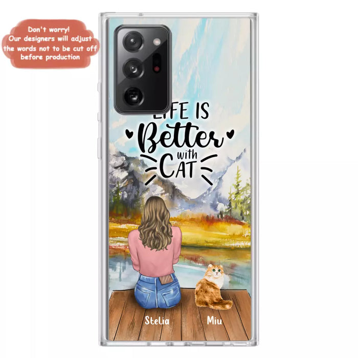 Custom Personalized Cat Mom Phone Case - Gifts For Cat Lovers With Upto 4 Cats - You Had Me At Meow - Case For iPhone, Samsung And Xiaomi