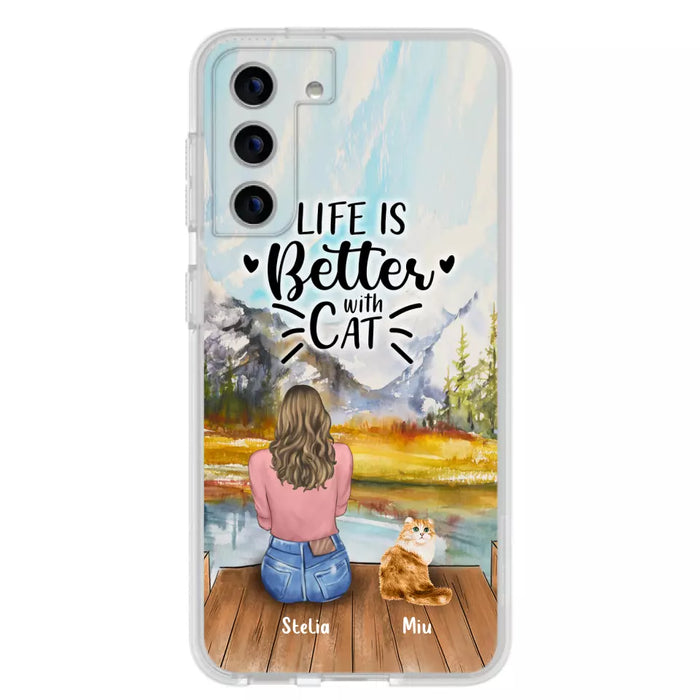 Custom Personalized Cat Mom Phone Case - Gifts For Cat Lovers With Upto 4 Cats - You Had Me At Meow - Case For iPhone, Samsung And Xiaomi