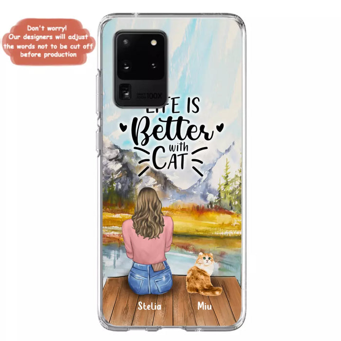 Custom Personalized Cat Mom Phone Case - Gifts For Cat Lovers With Upto 4 Cats - You Had Me At Meow - Case For iPhone, Samsung And Xiaomi