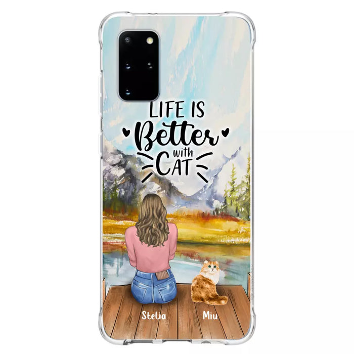 Custom Personalized Cat Mom Phone Case - Gifts For Cat Lovers With Upto 4 Cats - You Had Me At Meow - Case For iPhone, Samsung And Xiaomi