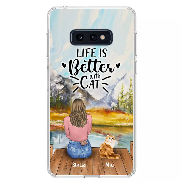 Custom Personalized Cat Mom Phone Case - Gifts For Cat Lovers With Upto 4 Cats - You Had Me At Meow - Case For iPhone, Samsung And Xiaomi